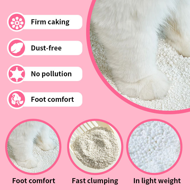 Bulk wholesale discount Low dust strong caking long time fresh cassava mixed cat litter