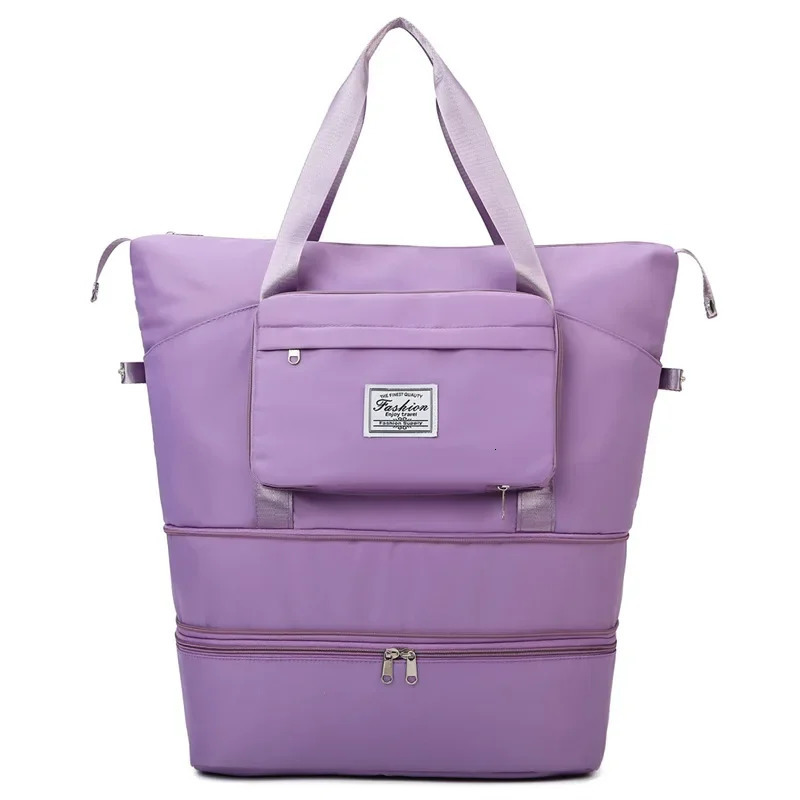 Waterproof Portable Travel Bag Expandable Handbag Nylon Large Capacity Short Distance Luggage Bag Sports and Fitness Bag 241114