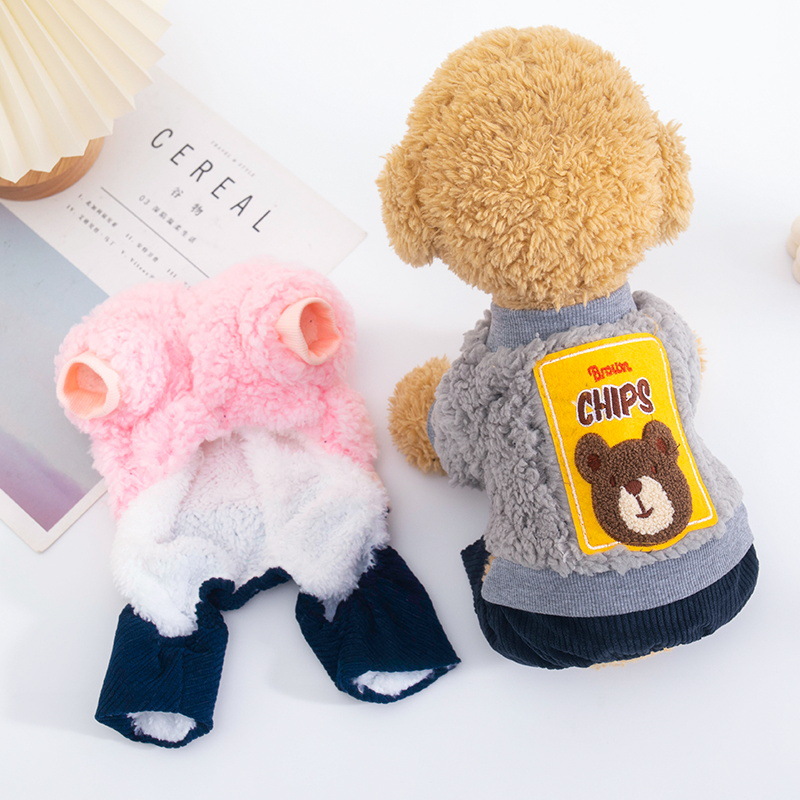 Warm Thick lamb wool Pet Clothes Cute Funny Sport Cartoon Style Apparel Dogs Cats Small XL XXL Sizes Winter Spring Holidays