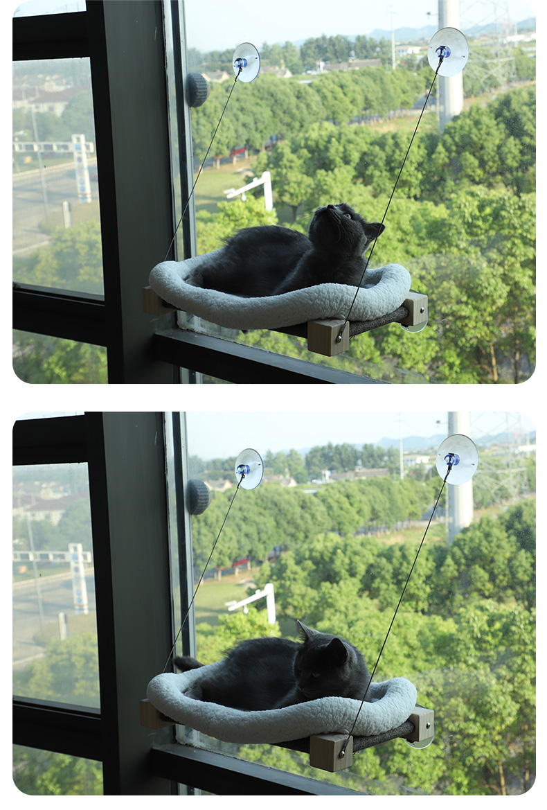 wholesales canvas hammock hanging cat wood bed cat window hammock pet hammock bed