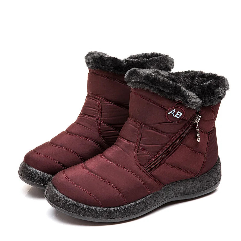Womens boots snow insulated shoes womens waterproof platform boots zipper boots womens flat shoes 241126