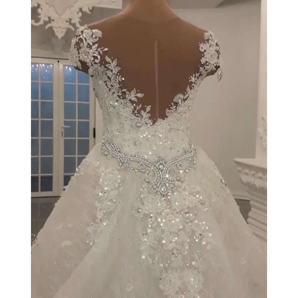 Mermaid Wedding With Modest Dresses Detachable Skirt Shining Sequins Crystals Beads Appliques Sheer Neck Backless Long Bridal Gowns Bc