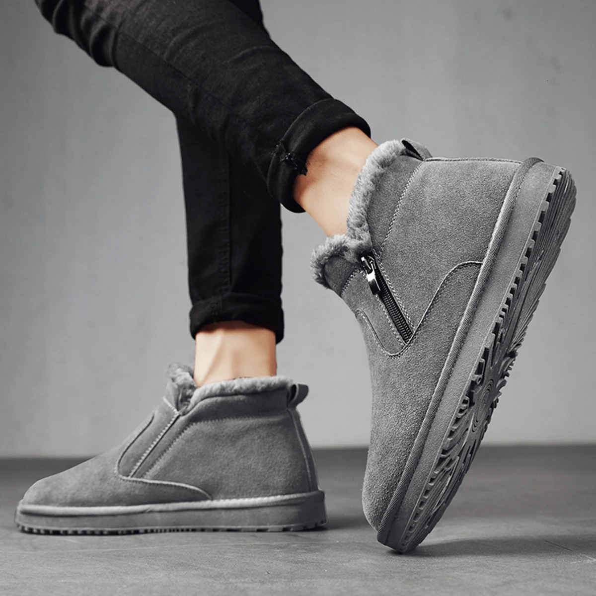 Winter snow boots Cotton shoes plus cashmere warm boots plus cotton mens shoes fashion shoes outdoor 241114