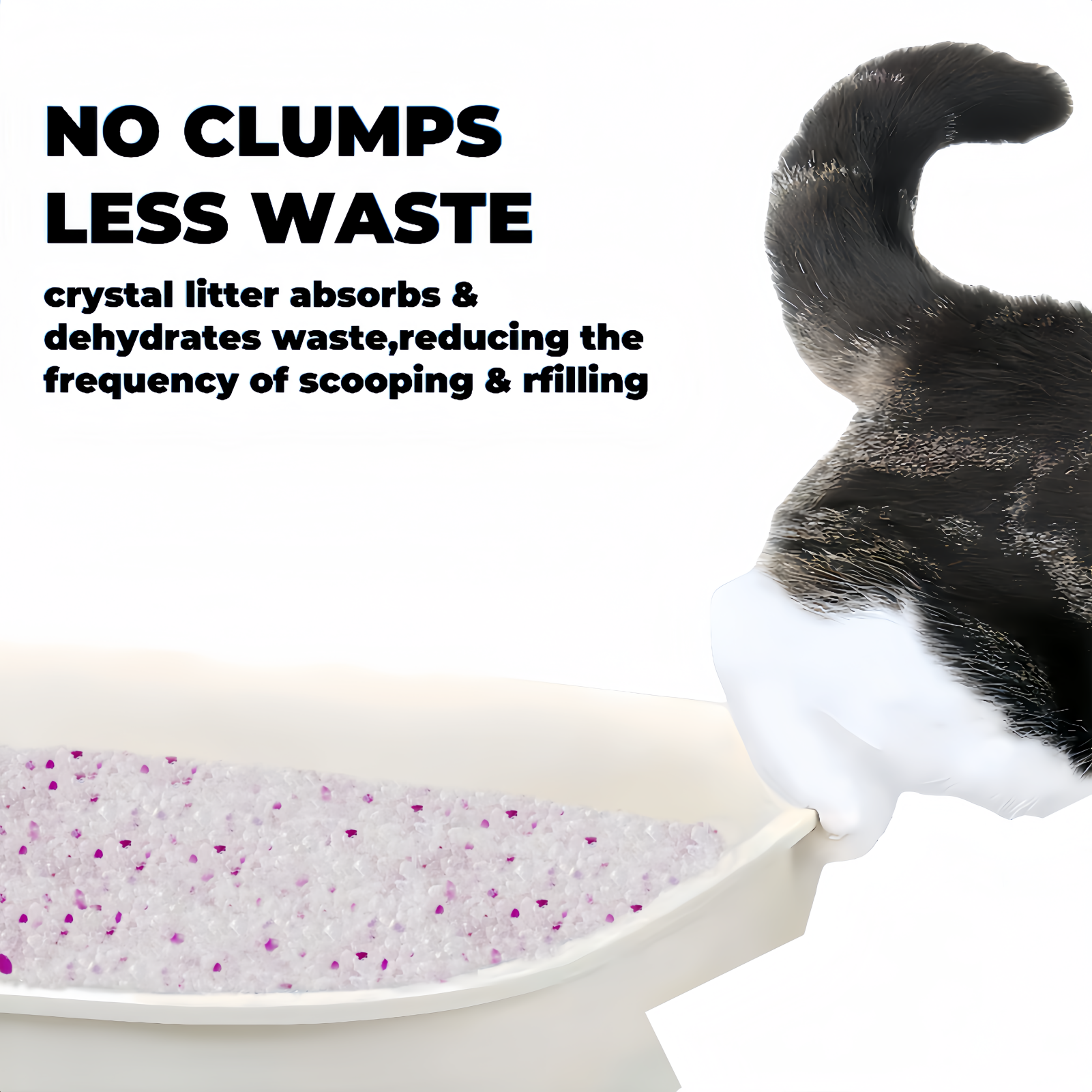 Premium Blue Clear Odourless Crystal Cat Litter Ultra Absorbent, No Clumping, Dust Free Formula, Long Lasting Odour Protection