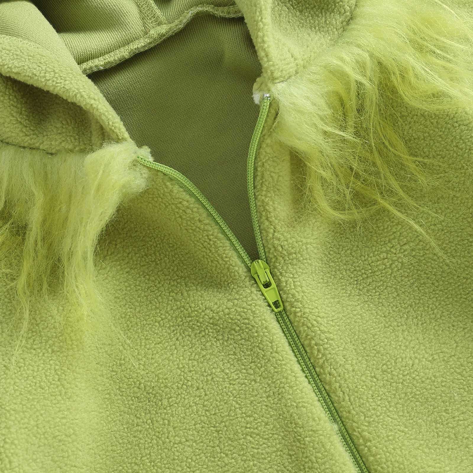 Clothing Sets Baby Boys Girls Christmas Jumpsuits Fur Trim Long Sleeve Rompers Toddler Kids Green Monster Baby Cosplay Costume H241126