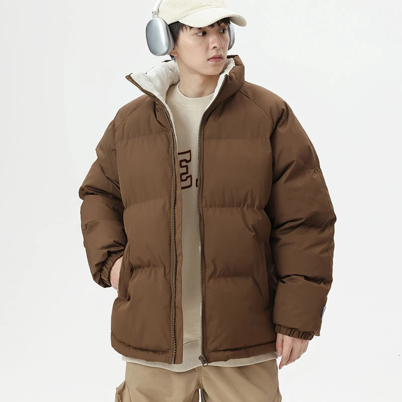 Thick and Warm Winter Jacket Mens Fashion Inflator Parkas Cashmere Cotton Pad Jacket Mens Casual Loose Large Coat 4XL 241121