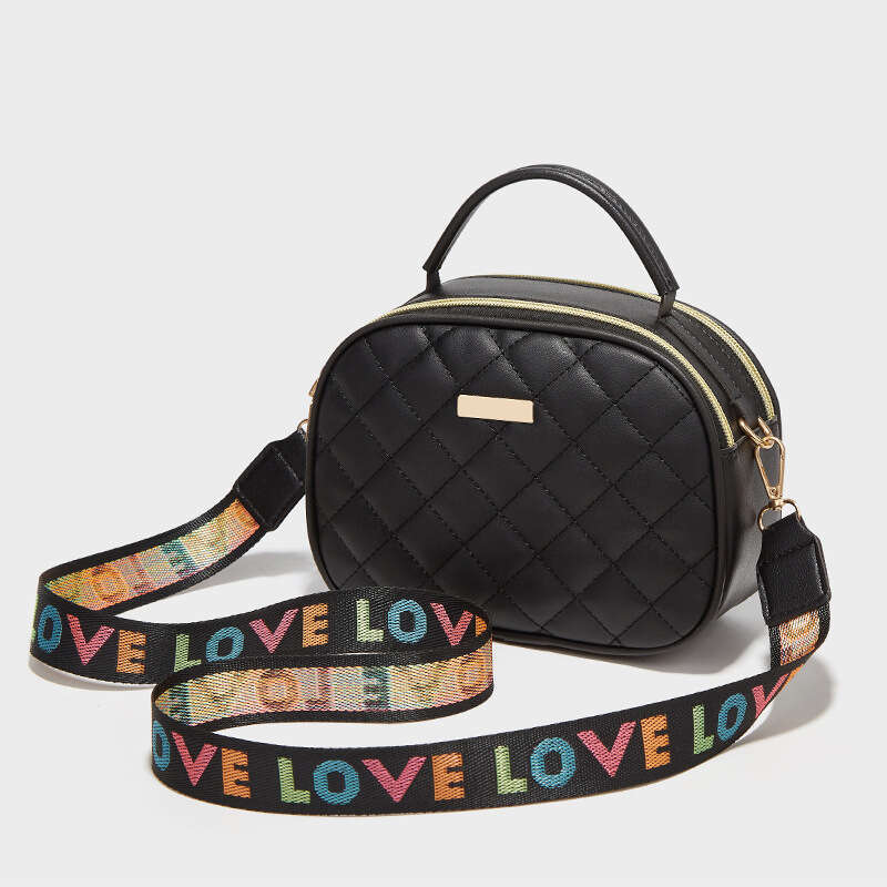 2023 trendy double zipper diamond pattern embroidered single shoulder small square bag for women's handbag