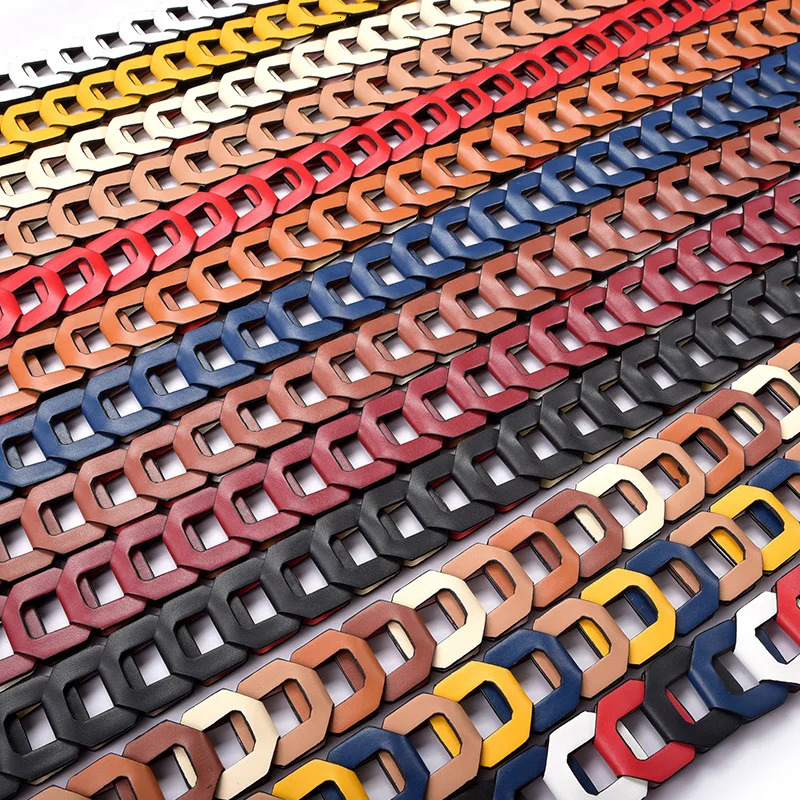 95cm Long Hollow Chain Strap for Shoulder Bags Leather Solid Color Classical Wide Handle Belt Straps Crossbody Women Bag 241125