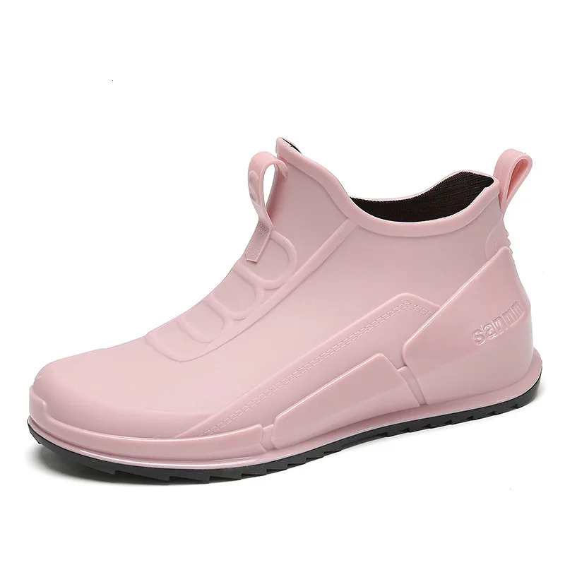 Womens rain boots waterproof rubber boots womens casual sliding in apartment rain boots womens insulated garden Galohes Botas De Chuva 241126