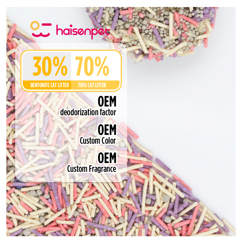 OEM/ODM Dust Free Design Clumping Plant Tofu Bentonite Mixed Kitty Cat Pet Litter Sand Catlitter