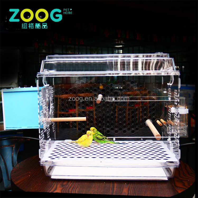 clear pet cage acrylic bird cage for parrot