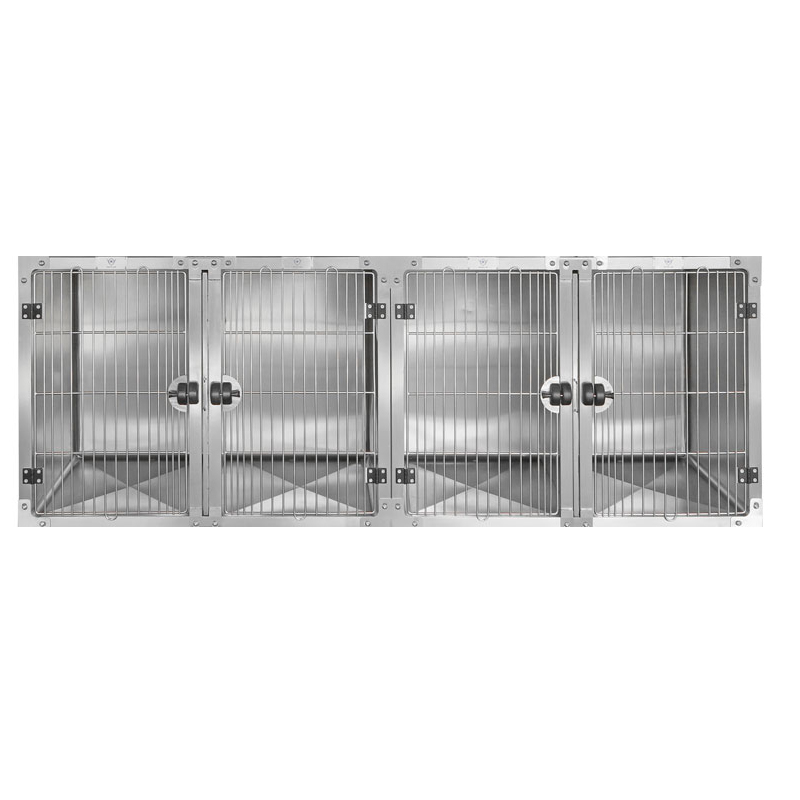 pet boarding cage wholesale Veterinary pet hospital Hot sale stackable pet boarding cage VET Combinable Stainless Steel Square A