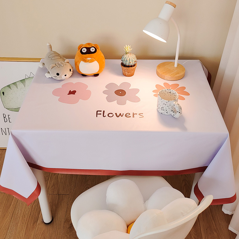 Cartoon waterproof and oil-proof small fresh PVC coffee table mat student desk decoration picnic tablecloth