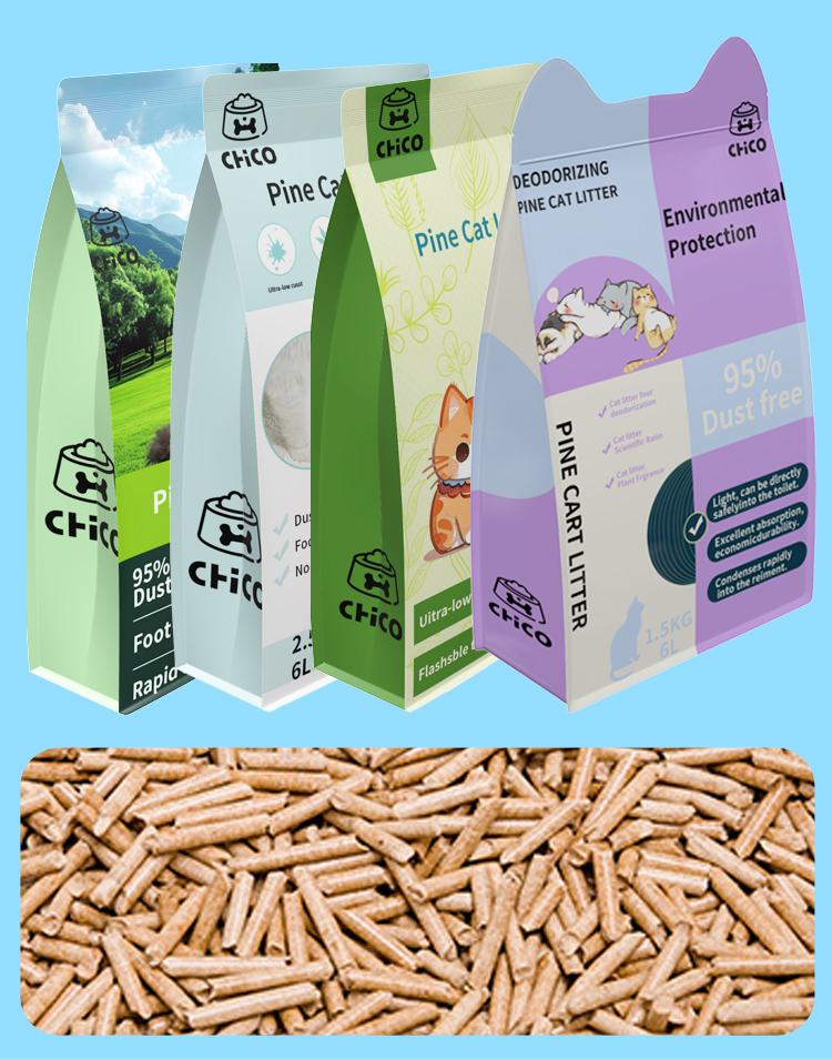 Wholesale high quality pine cat litter dust-free cleaning natural pet products pine cat litter