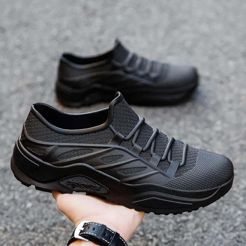 mens rain boots flat bottomed waterproof wear-resistant kitchen car wash work shoes outdoor mens sports shoes mens lightweight fishing shoes 241126