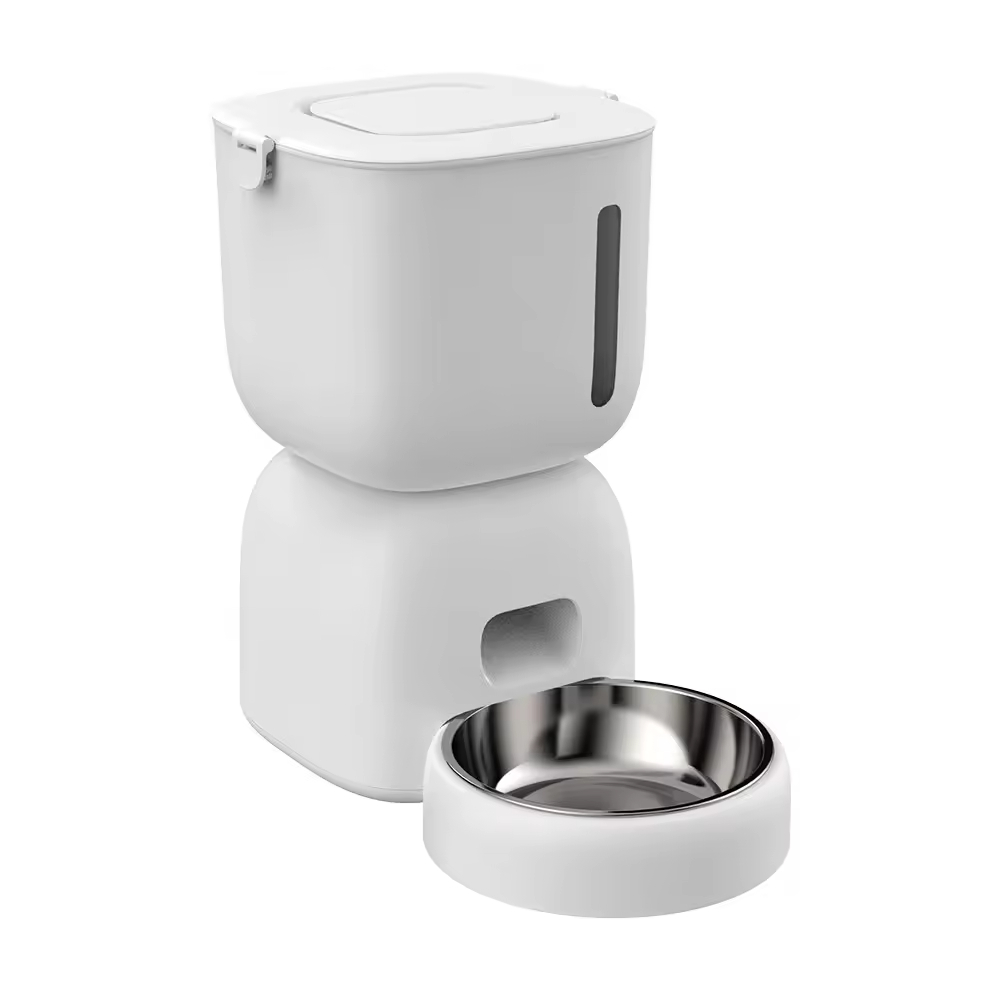 Super Endurance 3L Dual Power Supply Automatic Pet Feeder Plastic Dual Bowl Material Voice Broadcast Feeding Machine