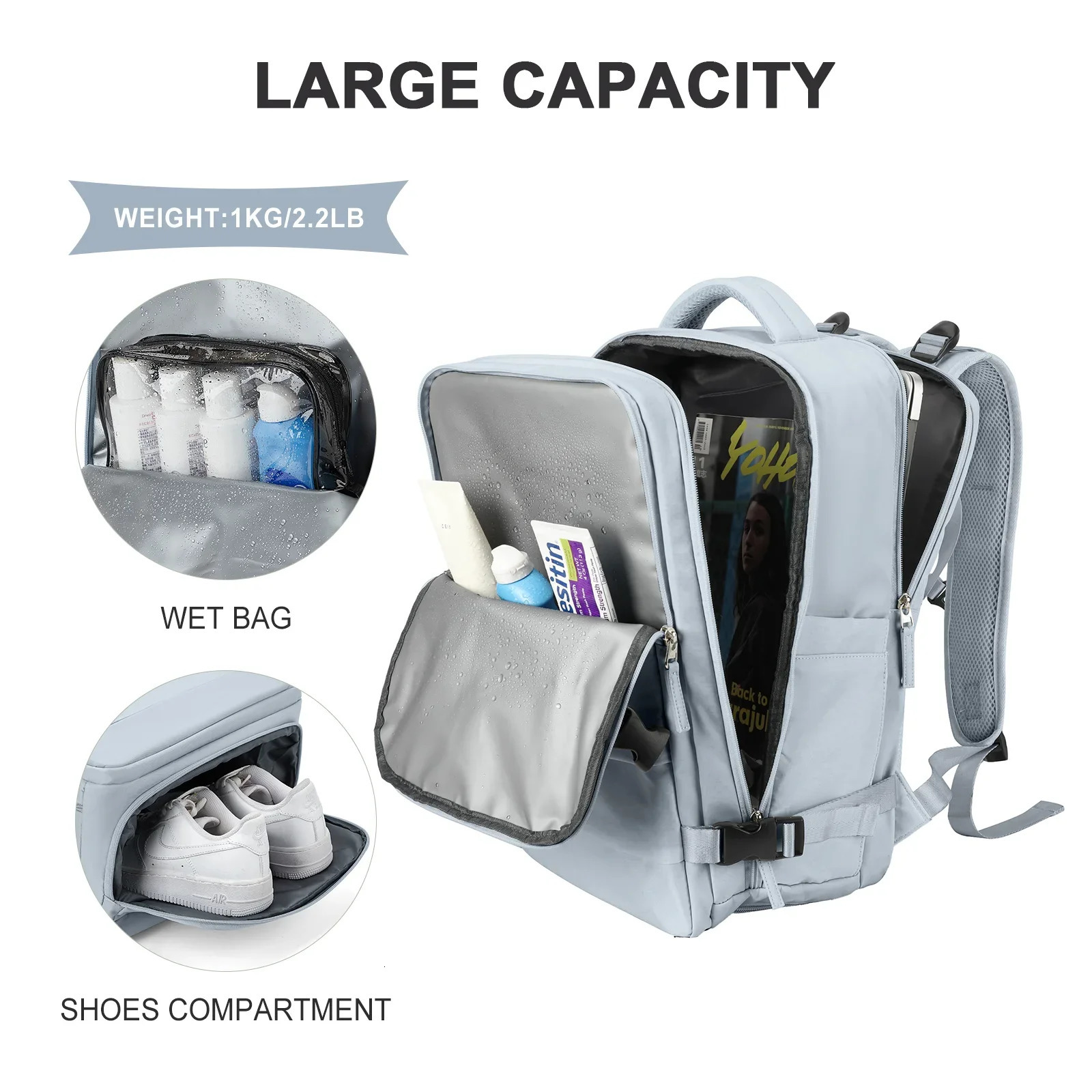 Sport hiking backpacks 40x20x25 travel backpacks for women men weekend picnic camping backpacks easy to carry large space 241114
