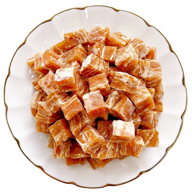 Wholesale dry pet snacks dog food bulk cargo Dried chicken Sliced chicken with snow Dog snacks Dog treats