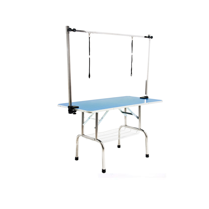 Professional Grade Foldable pet grooming table with arm loop noose adjustable folding cat trimming table