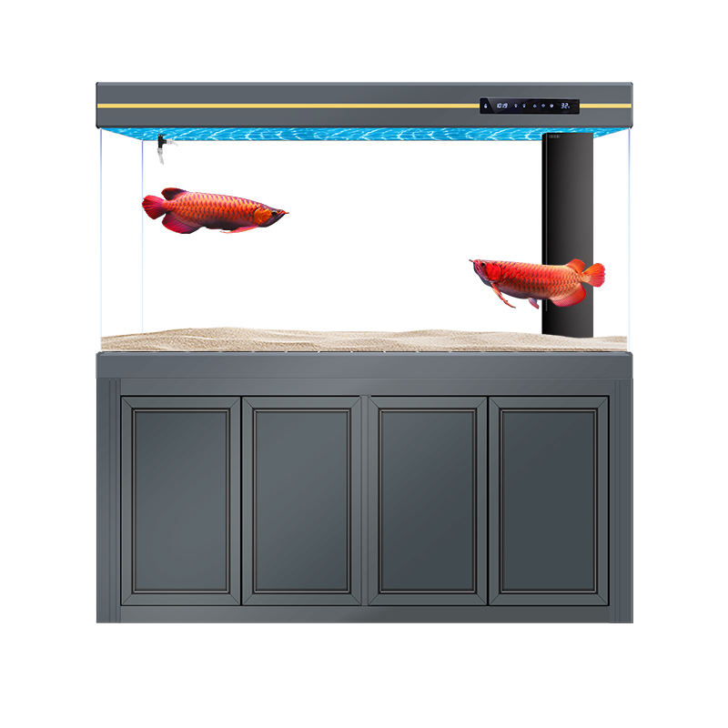 Large fish tank glass aquarium living room dragon fish tank 1.2m 1.5m 1m 3M aluminum alloy bottom cabinet bottom filter
