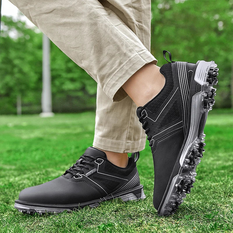 LiXingMing Golf Shoes Men White Sell Well Water proof Cleats Golf Sport Shoes Outdoor Training Golf Sneakers Size 40-48# 241126