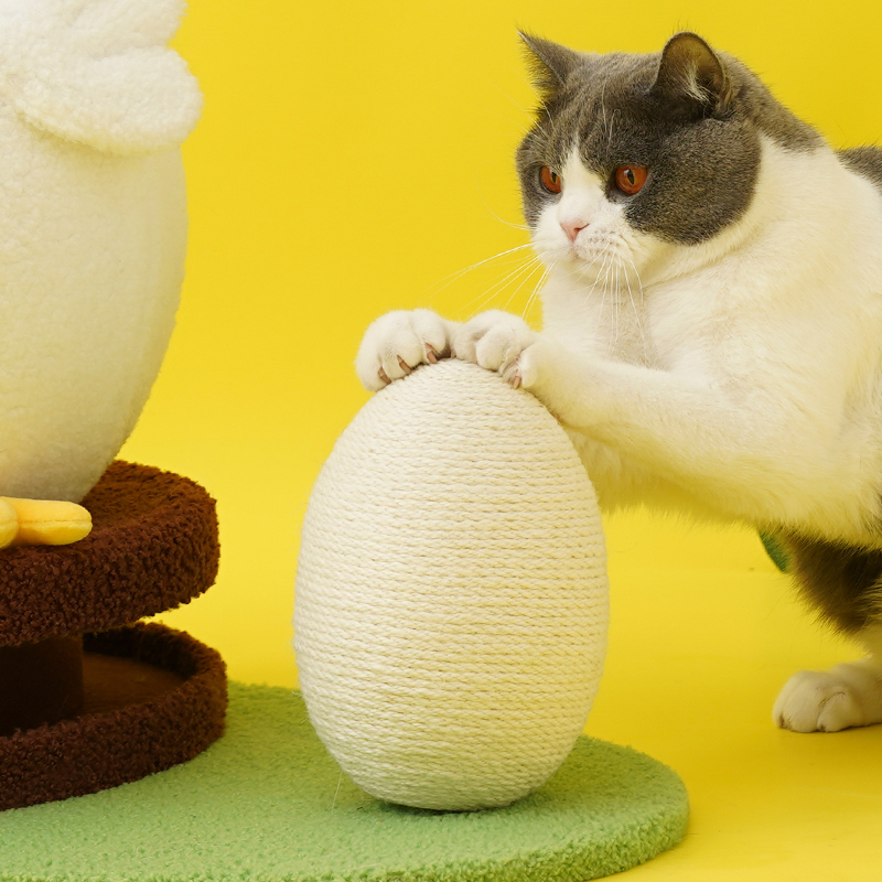 Chicken Style Pet Cat House Summer Cooling Funny Cat Nest Cave Bed Turntable Pet Toys