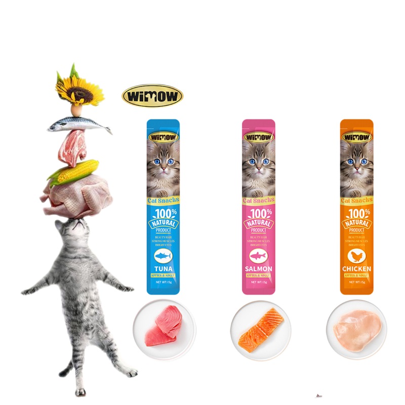 wimow Wholesale Treats Fresh Wet Other Pet Food Snacks Cat Nutritious Strips Hair Gill Promoting Canned Food
