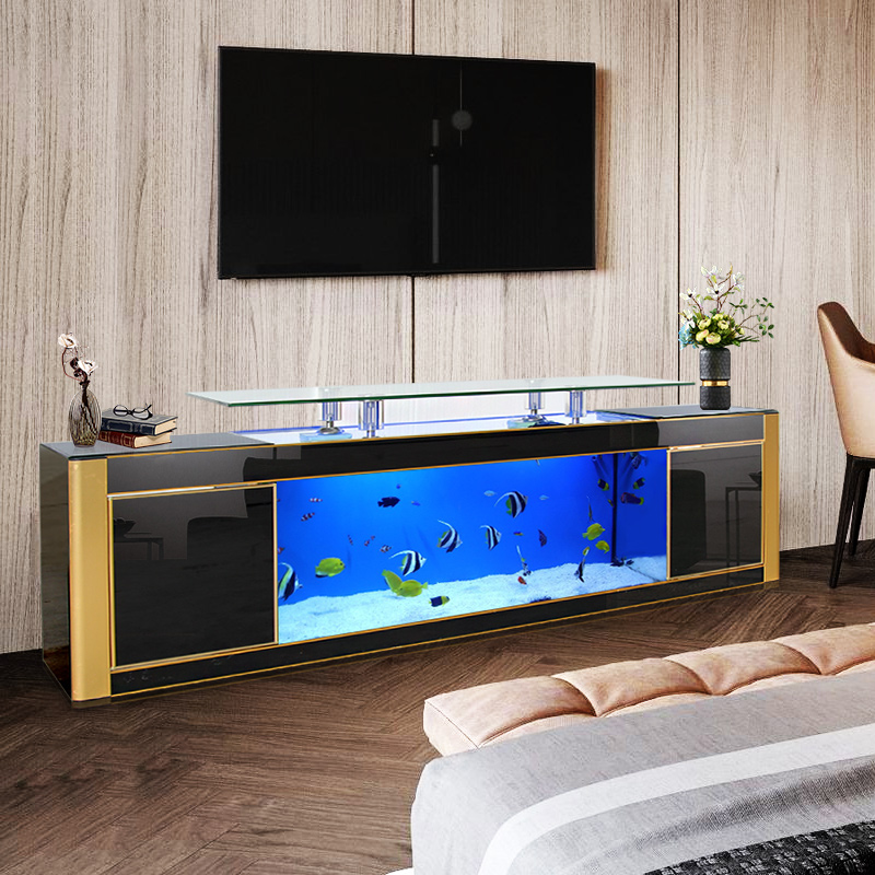 Special Design Curved Glass Coffee Table Fish Tank Important Desk Fish Tank