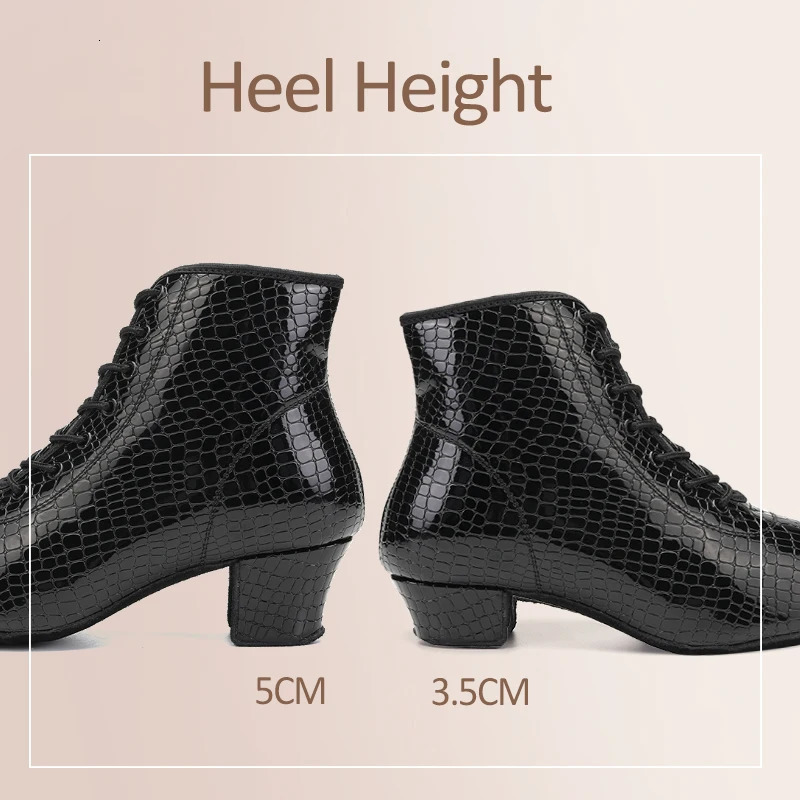 Womens Latin dance shoes smooth dance floor tango shoes stone pattern suede rubber sole waltz dance boots direct 241126