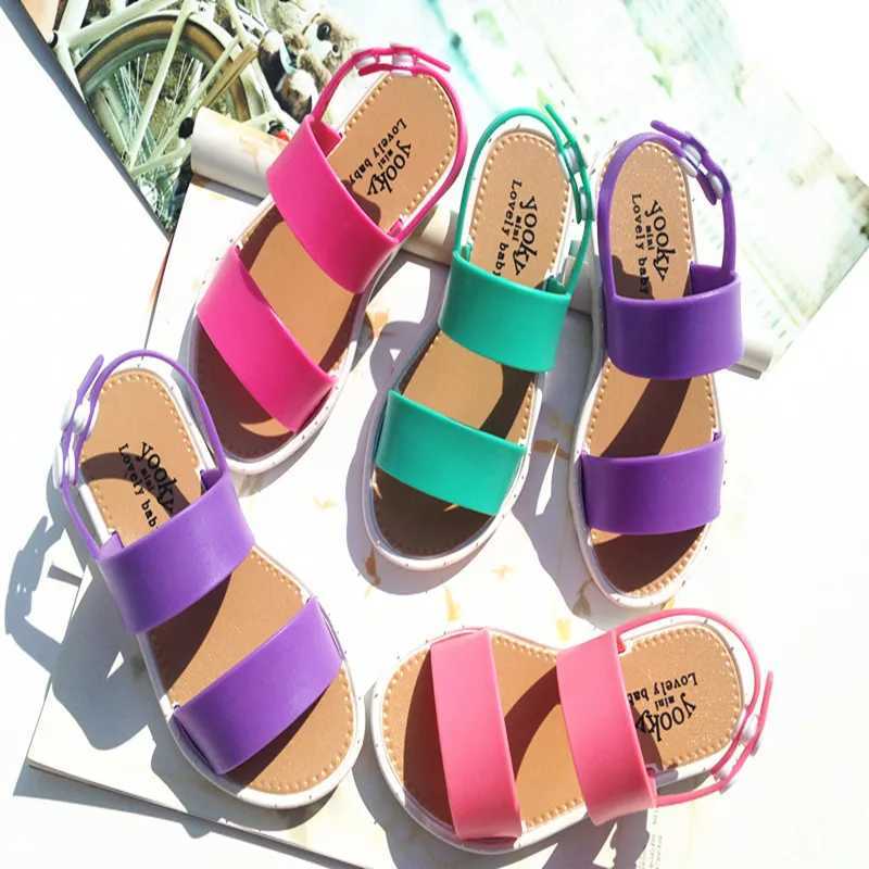 3-7 Years Old Summer Fashion Shoes Girl Shoes European Style Sandals Kids Rubber Sandals Shoes PVC Leather Kids Sandals New