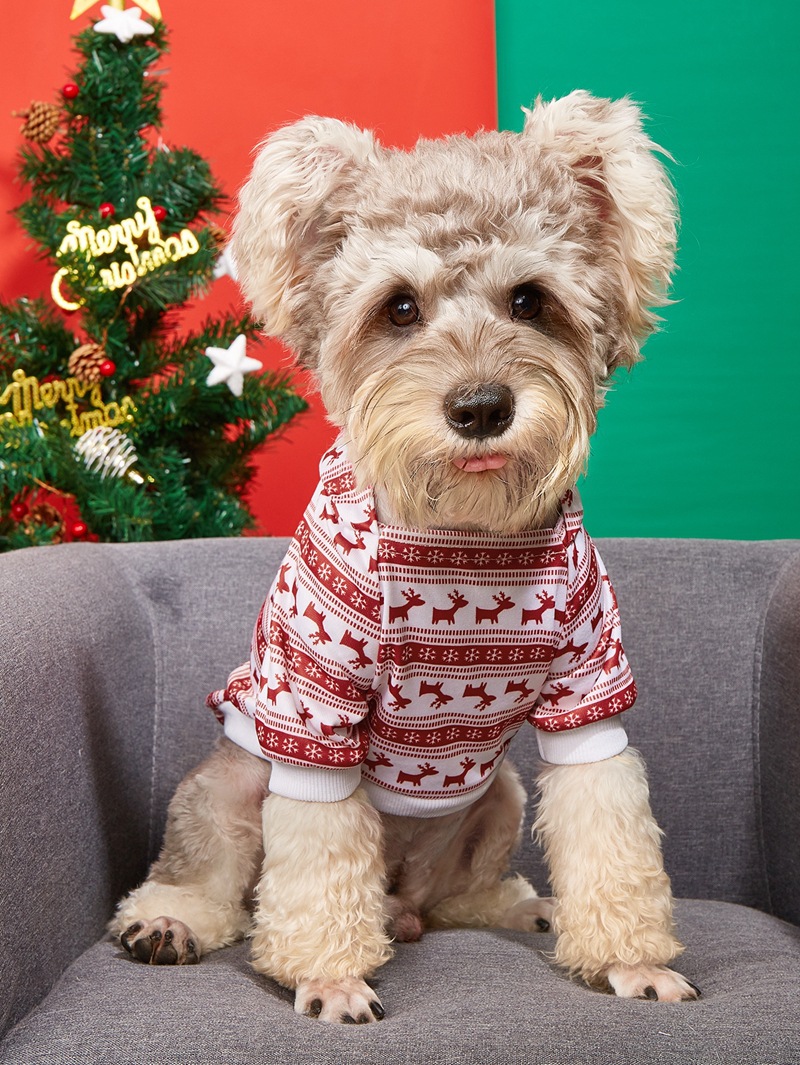 Dog Christmas Hoodies Soft Dog Clothes with Christmas Tree Design Sweatshirts Dog Costumes