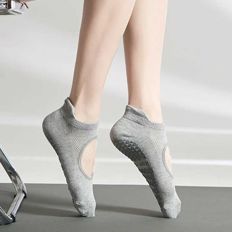 Pilates Women Socks Yoga Non-slip Silicone Grip Low-ank SockXJ241125