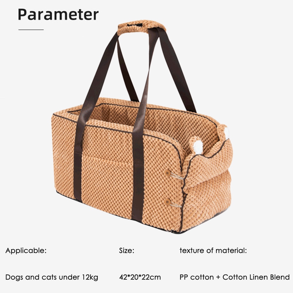 Pet Supplies Car Central Control Console Pet Nest Seat Portable Car Armrest Small Dog Cat Booster Travel Carrier