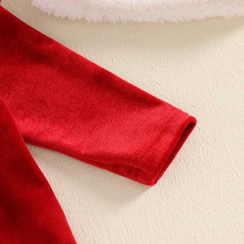 Clothing Sets Toddler Girls Holiday Ensemble Festive Santa Claus Embroidered Romper with Matching Flare Pants and Hat Set for Christmas H241126