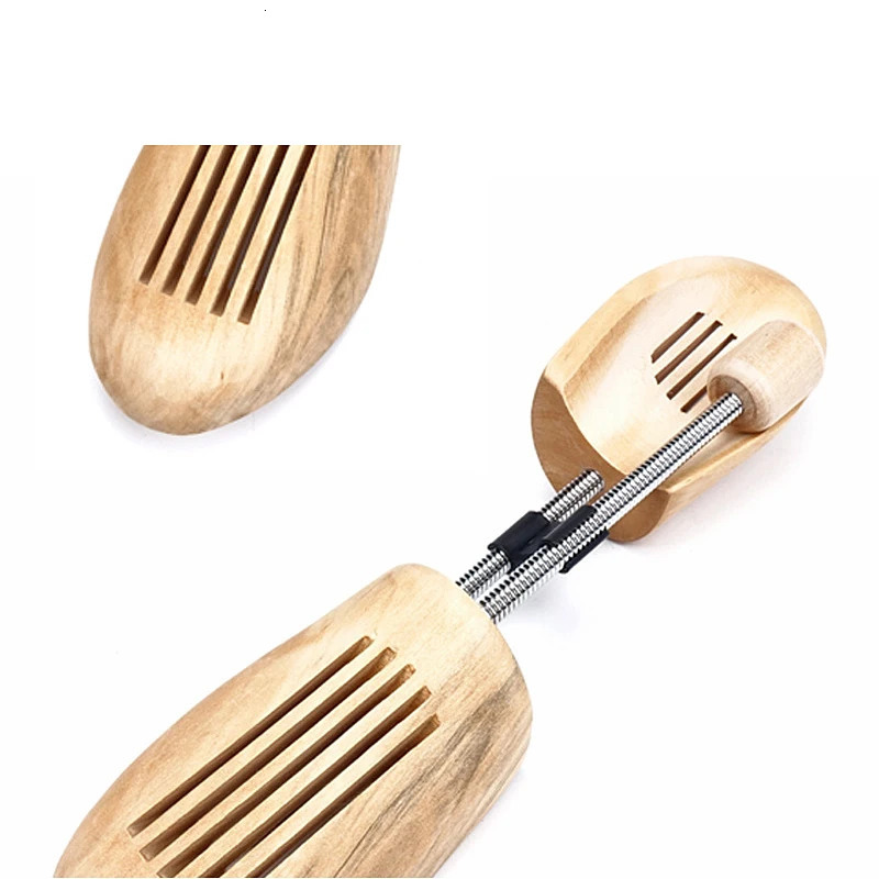 FamtiYaa 2PCS Advanced Spring Shoe Tree Accessories Wooden Adjustable Shape Fixed Shoe Stretching Expander No Twist 241126
