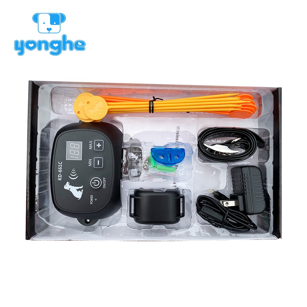 YHpet top seller 2019 easy operated waterproof beep shock electric wireless dog fence
