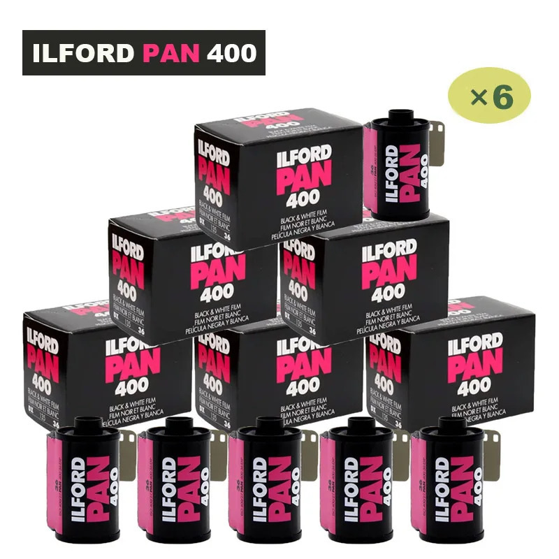 6/10 rolls of ILFORD Pan 400 black and white film high-quality 135 35mm B W negative film 36 exposure film camera 241125