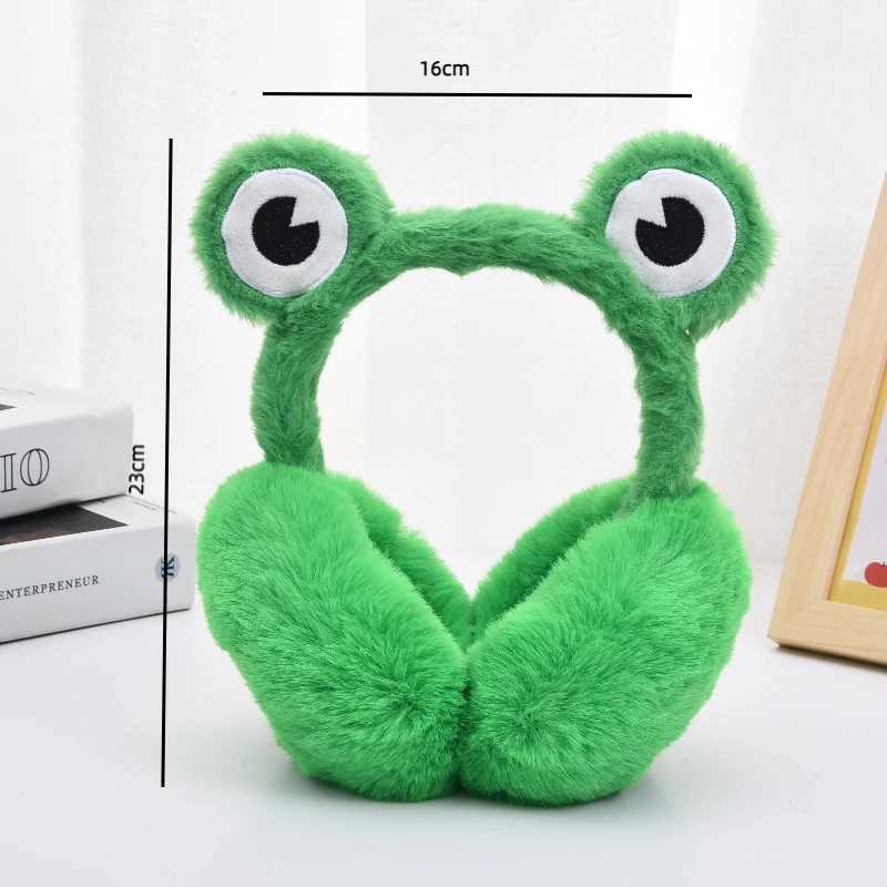 1 Piece of Green Frog-Shed Foldableable Earmuffs Suitable for Autumn and Winter Travel Ear Bags Windproof and Cold-Proof Ear WarmersXJ241126