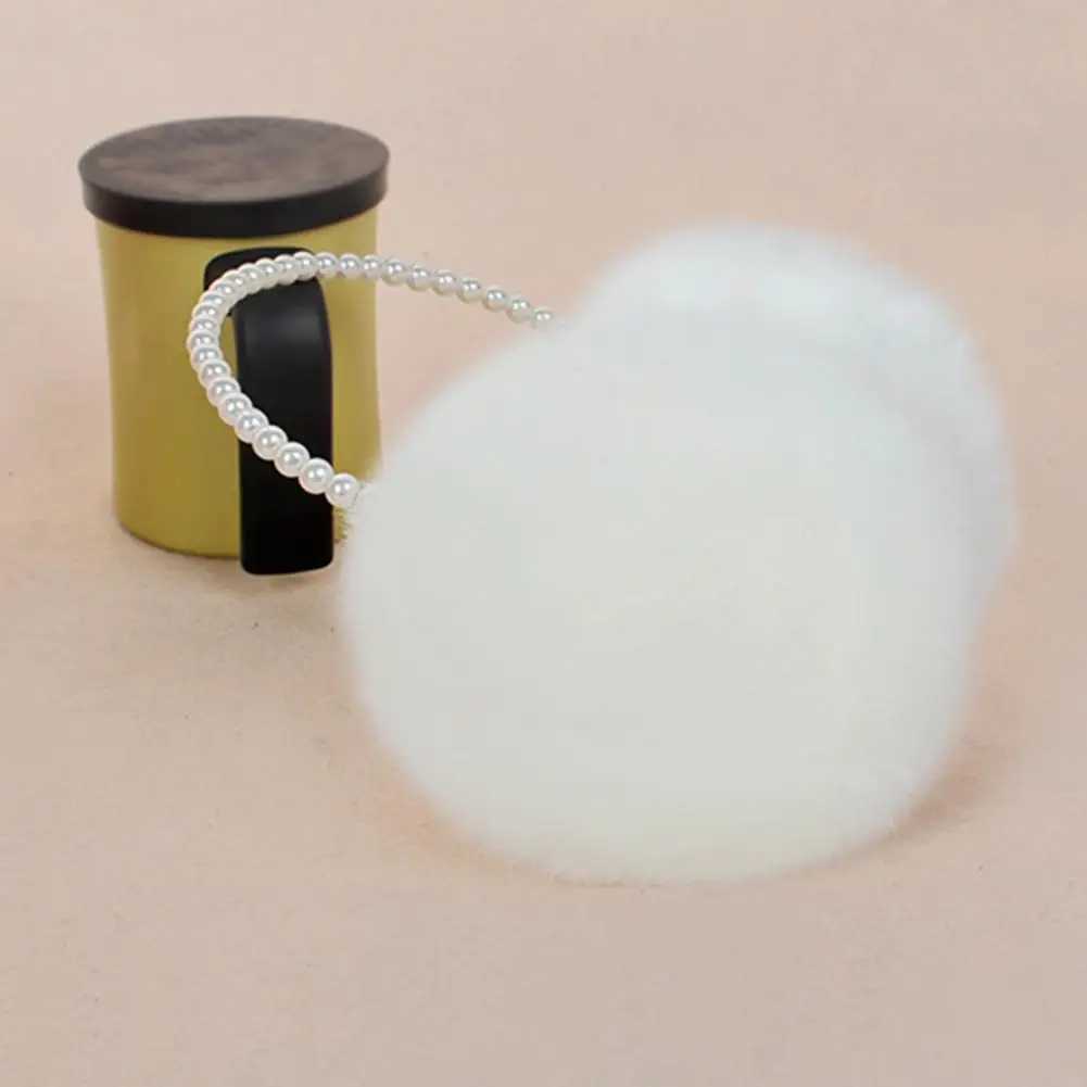 Autumn and Winter Womens Earrings Solid Color Imitation Pearl Decoration Artificial Rabbit Fur Plush Earrings Warm and Anti Slip Lightweight Earrings 