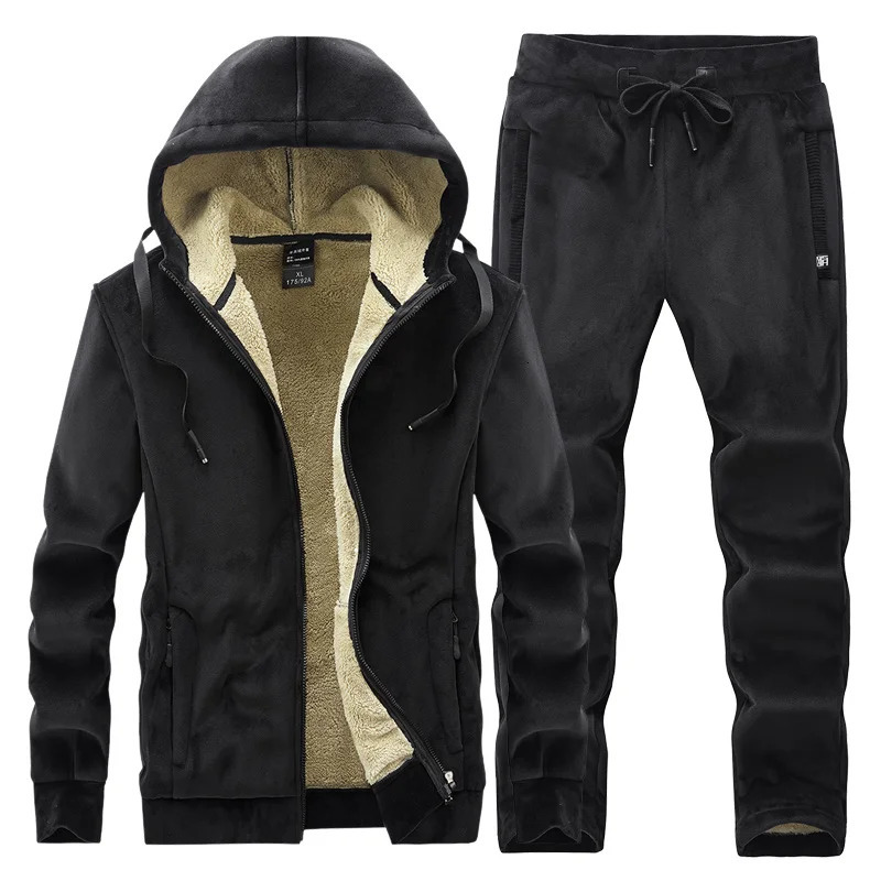 Cashmere Thick Warm Autumn Mens Track Clothing Zipper Hoodie Sweater Pants Set Casual Mens Clothing Womens Track Clothing 241126