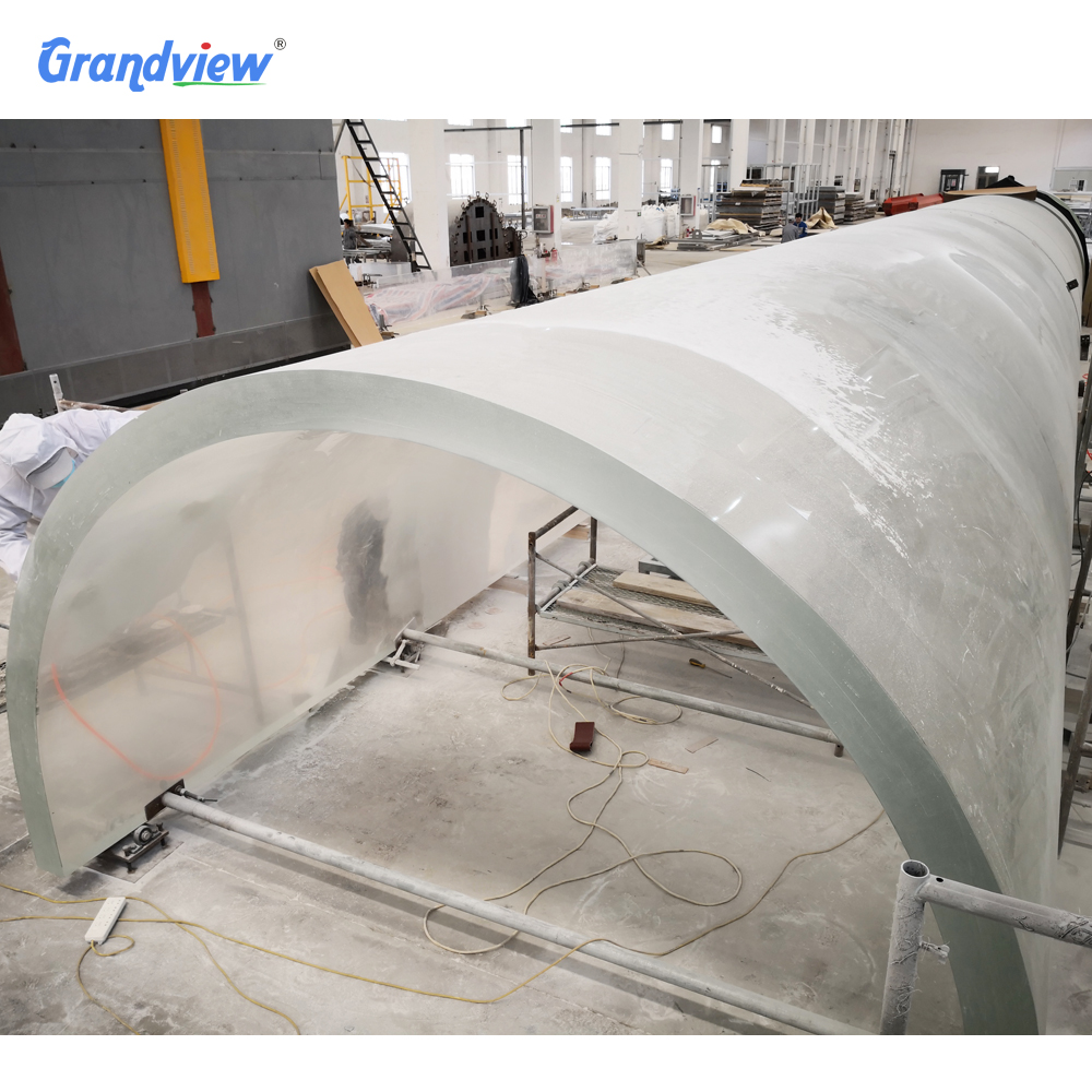 Factory directly sale customized available aquarium under water tunnel curved thick acrylic sheet
