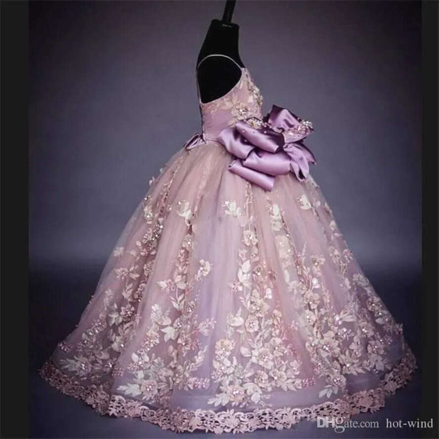 Fluffy Ball Gown Dress For Girls: 3D Ral Applique, Birthday & Wedding Party
