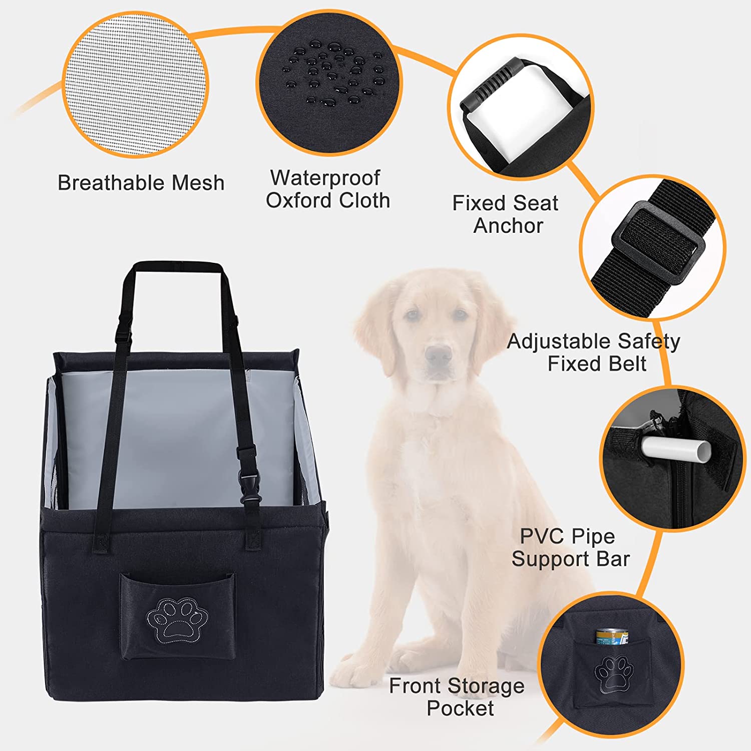 Hot selling Dog Car Front Seat cover for Pet Travel with Waterproof Pad pet dog car seat cover for dogs and cats
