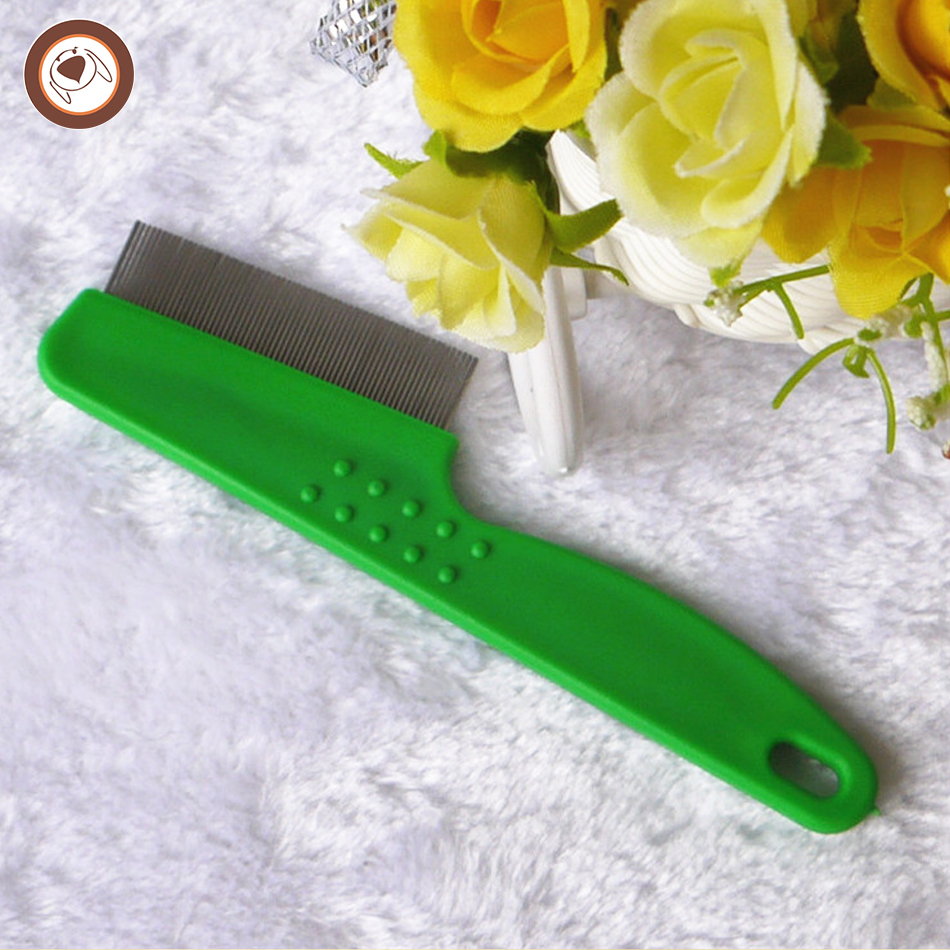 Wholesale Long Handle Pet Dog Cat Animal Puppy Poodle Hair Nit Lice Flea Louse Nit Free Comb With Stainless Steel Pins