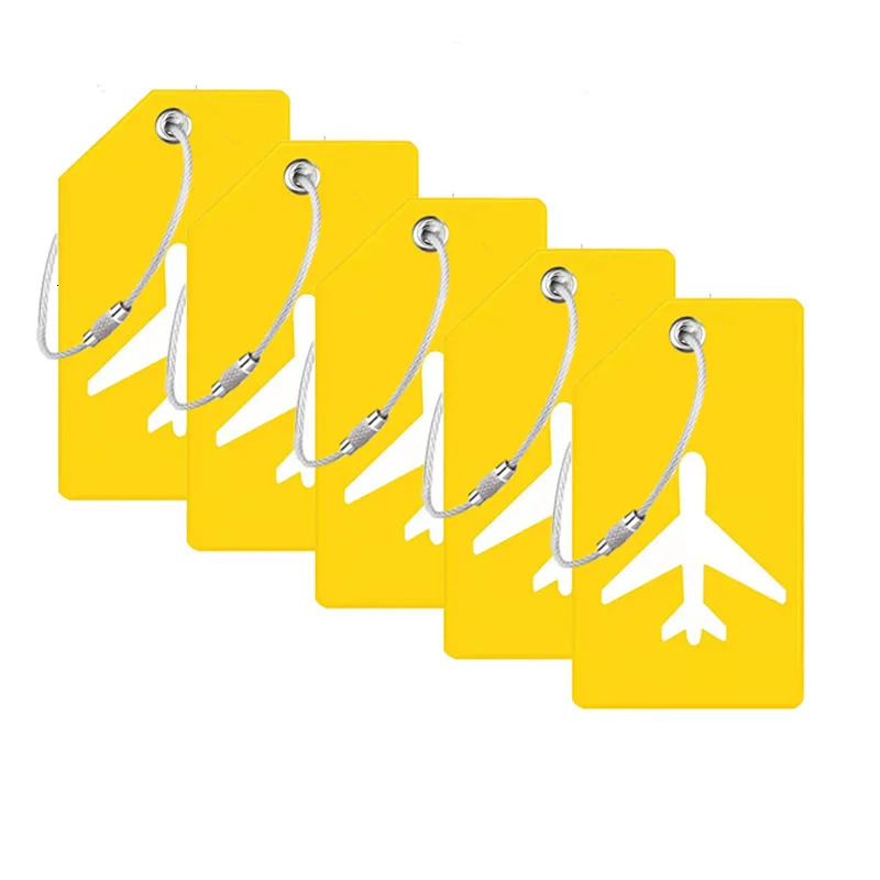 5PCS Women Men Travel Accessories Silicon Luggage Tags Suitcase ID Name Addres Holder Baggage Tag Unisex Label High Quality 241114