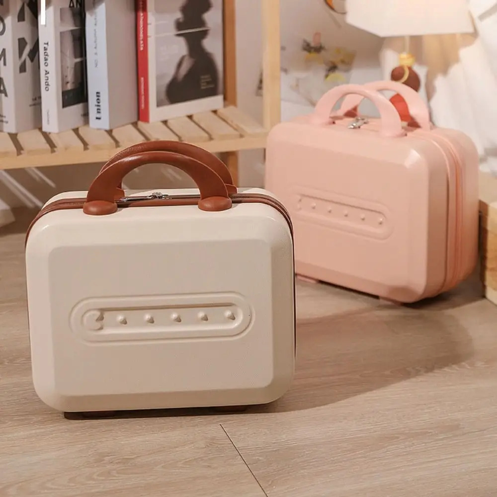 14 inch Mini Travel Suitcase Cosmetic Box Hand Luggage Organizer Case Small Drop resistant Boarding Case With Back elastic band 241114