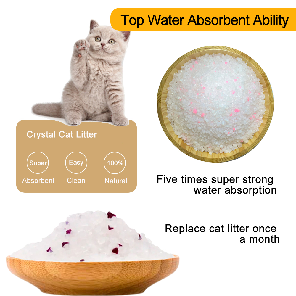 OEM Ultra Fresh Micro Crystals Cat Litter Silica Gel Cat Litter Superior Odor Control Low Dust bulk crystal silica gel litter