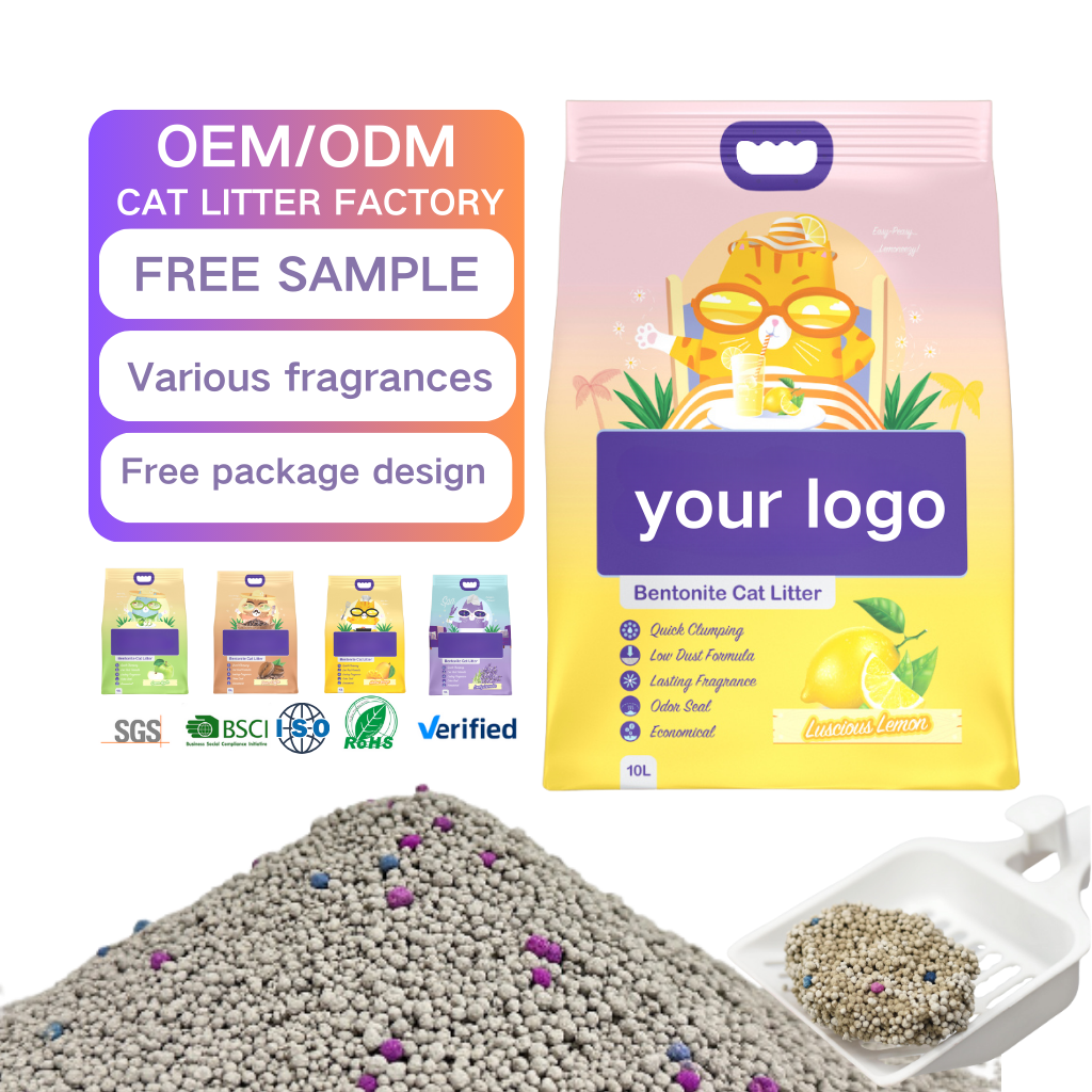 24-Hour Customer Low Tracking Highly Absorbent Cat Sand Coffee Flavor Deodorization Bentonite Cat Litter