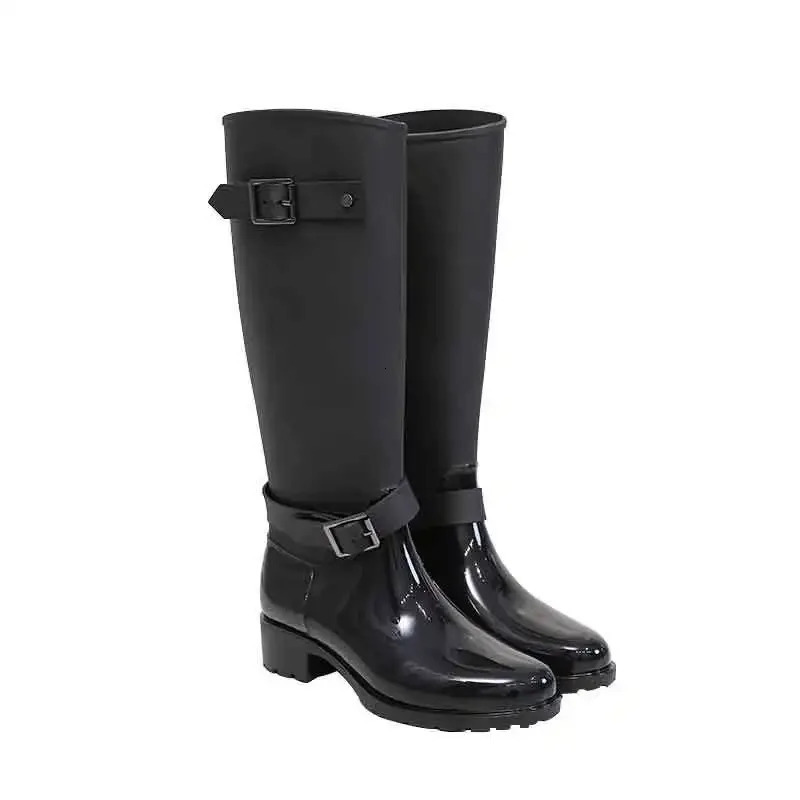 Comemore Rain Shoes High Heel Galoshes Womens Waterproof and Anti slip Rain Boots Mid calf Womens Water Shoes Botas De Mujer 40 241126