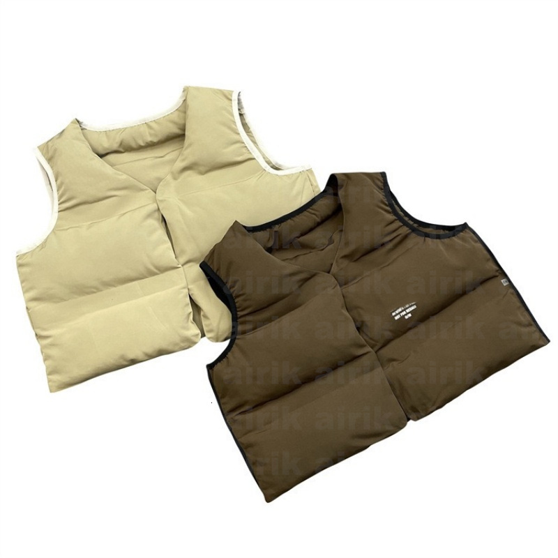 Fashion vest Winter Mens vests double-sided cotton vest solid color high street trend style all-in-one vest top coat outwear coats tank men hiphop vest